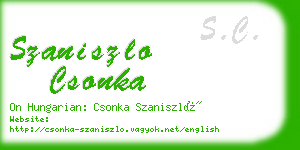 szaniszlo csonka business card